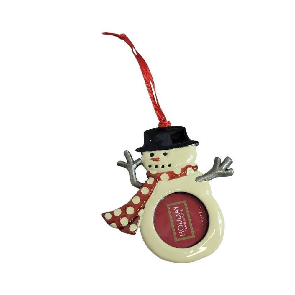 Vintage Snowman Ornament Holiday Home Accents Picture Frame Christmas Valentine